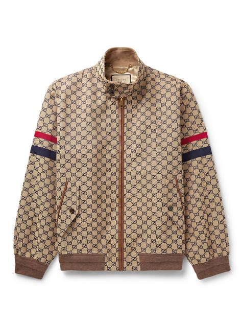 gucci grosgrain-trimmed jacket|GUCCI Grosgrain and Leather.